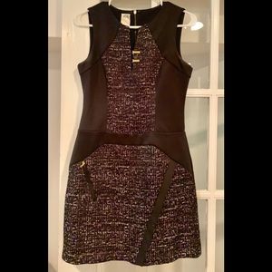 Ali Ro black and purple tweed dress